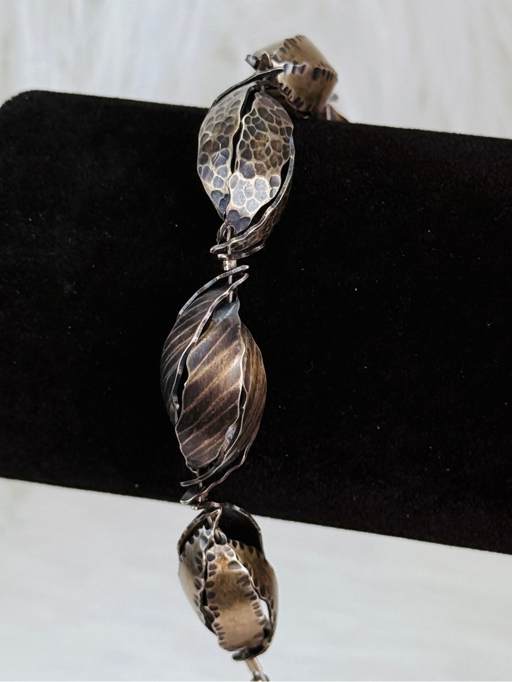 Interesting vintage modernist weighted toggle bracelet